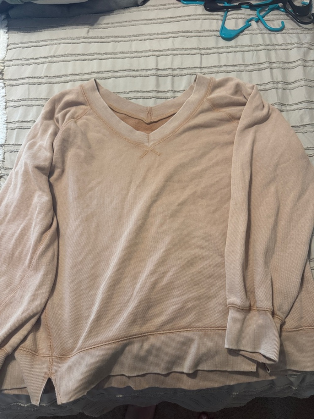 aerie tan V-neck Pullover Sweatshirt